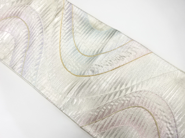 アンティーク　佐賀錦　流水模様織り出し袋帯（着用可）